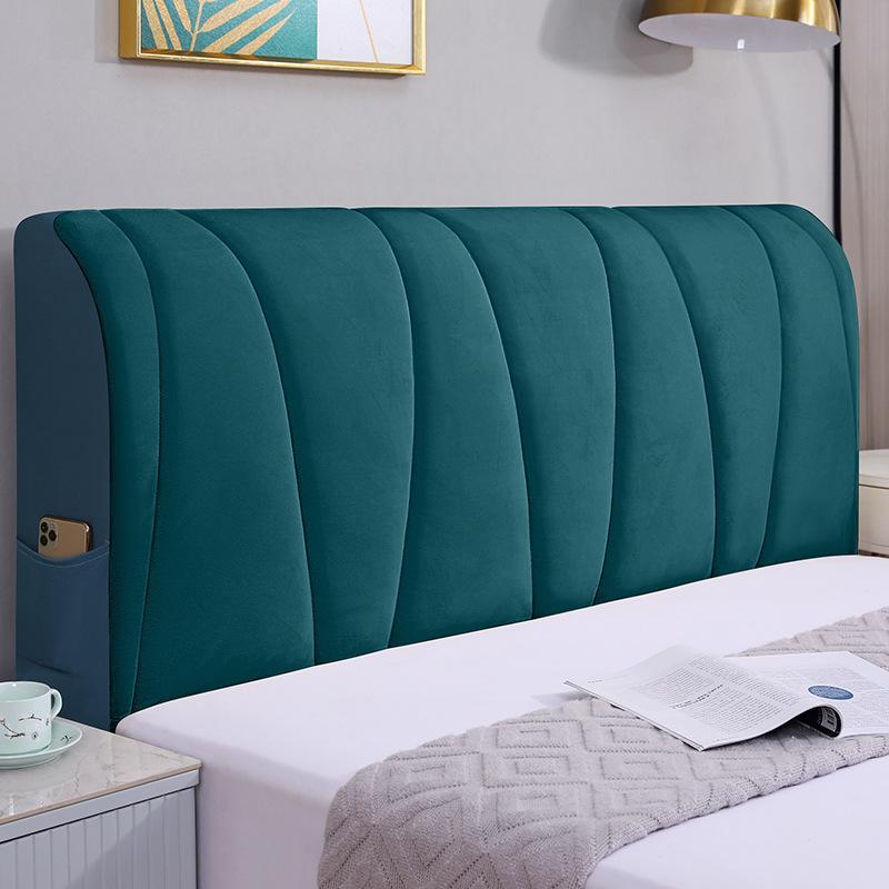 Универсальный эластичный чехол для изголовья кровати из утолщенного хлопка - мягкий, универсальный пылезащитный чехол