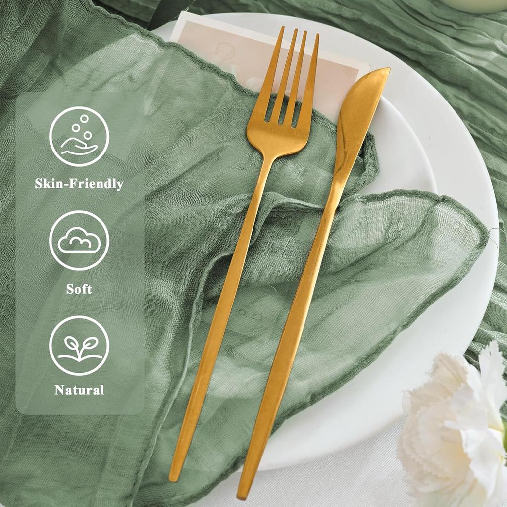 12 штук марлевых салфеток 20"x20" шалфейно-зеленые бохо-марля марлевые салфетки оптом деревенский декор для обеденного стола для свадьбы, девичника, детского душа, вечеринки