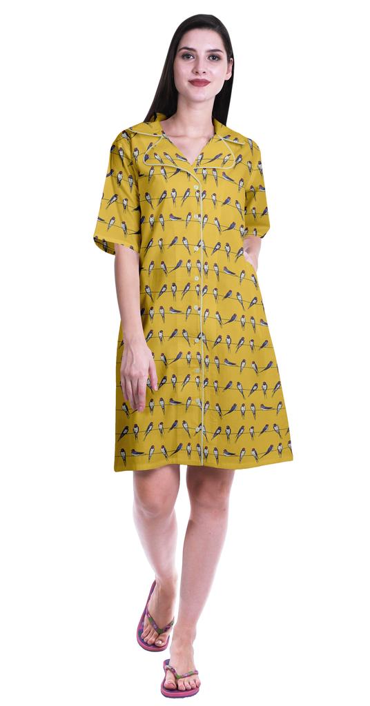 Moomaya Женская ночная рубашка для сна с принтом ночная рубашка-S-XXL