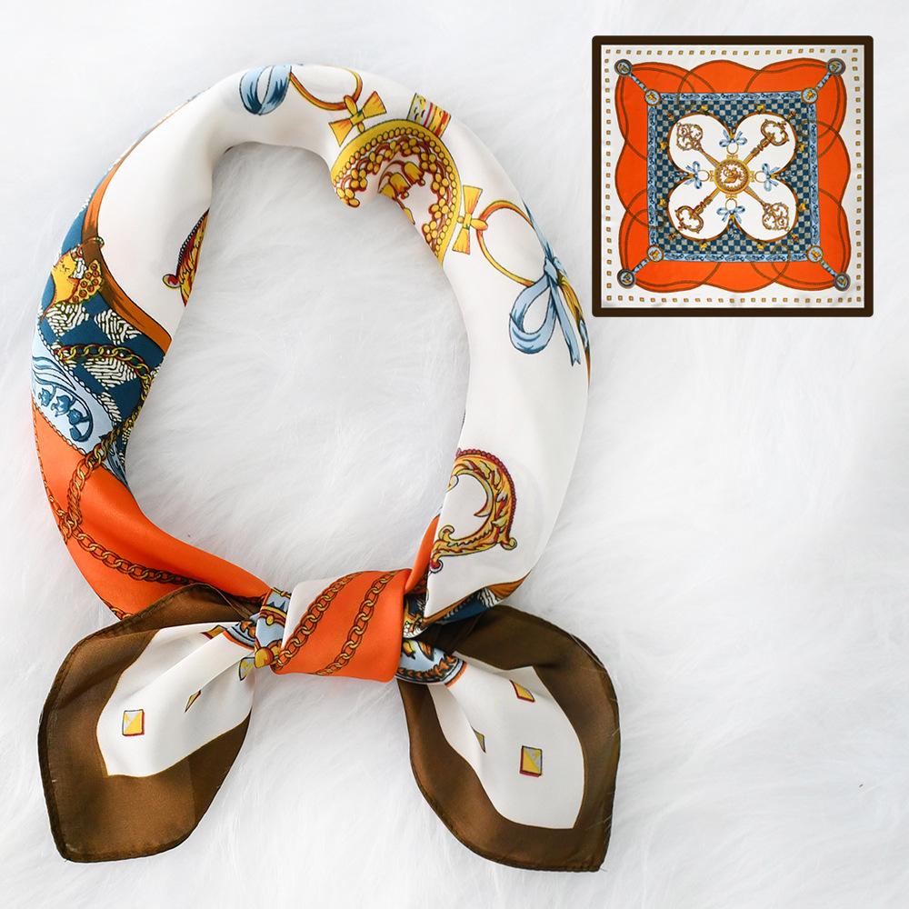 Women'S New Fashionable Atmosphere Simulation Silk Scarf Neck Protection Scarf Spring Summer Autumn Square Scarf