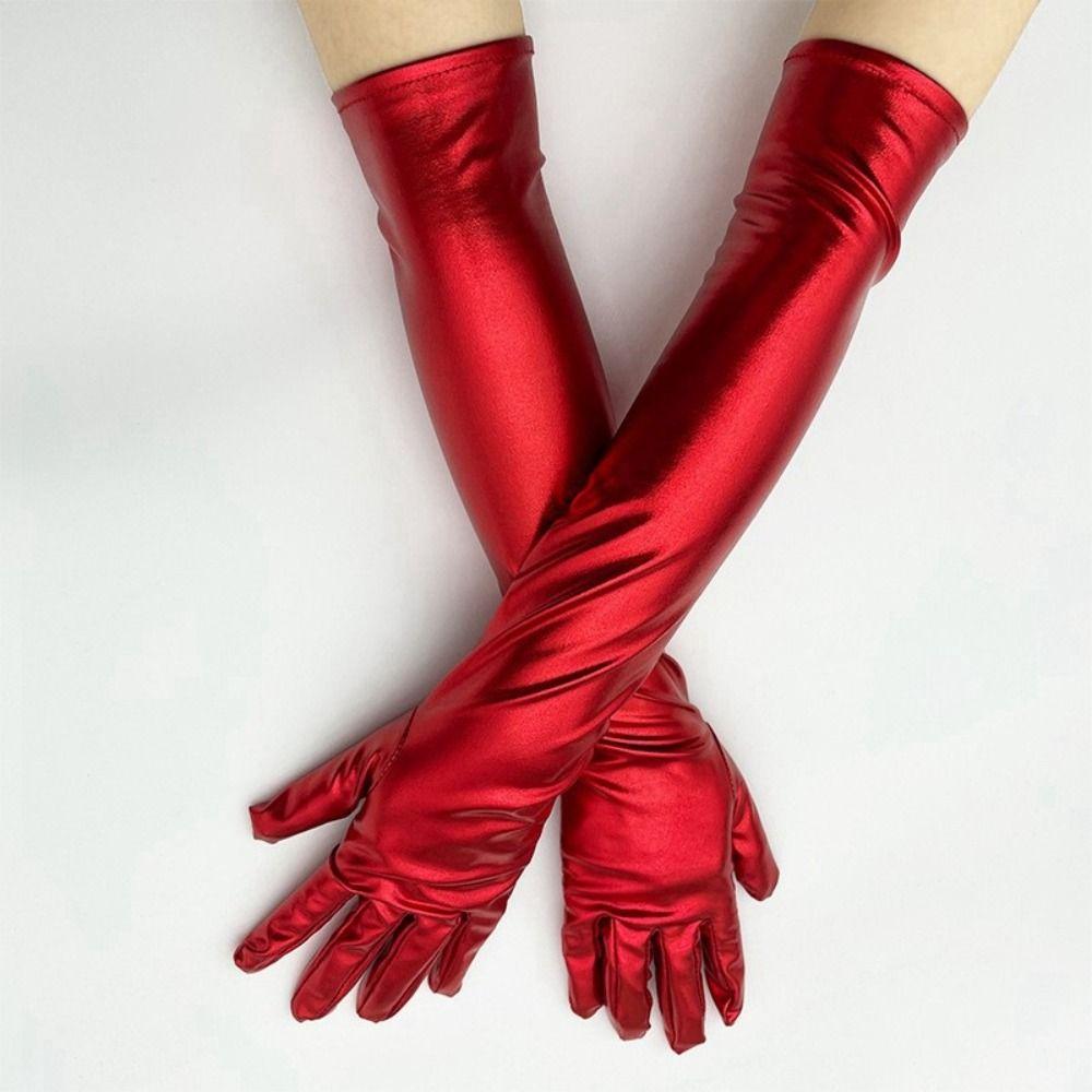 Punk Leather Gloves Hip-pop Etiquette Mittens Cute Long Gloves Girl
