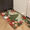 Рождественский коврик для входной двери с изображением Санта-Клауса, для спальни, ванной комнаты, нескользящий коврик для праздничного декора.