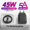 PD 45W USB C Charger Fast Charge For Samsung Galaxy S25 S24 S23 S22 Ultra A55 A56 Original Mobile Type C Charge Cable Phone Adapter