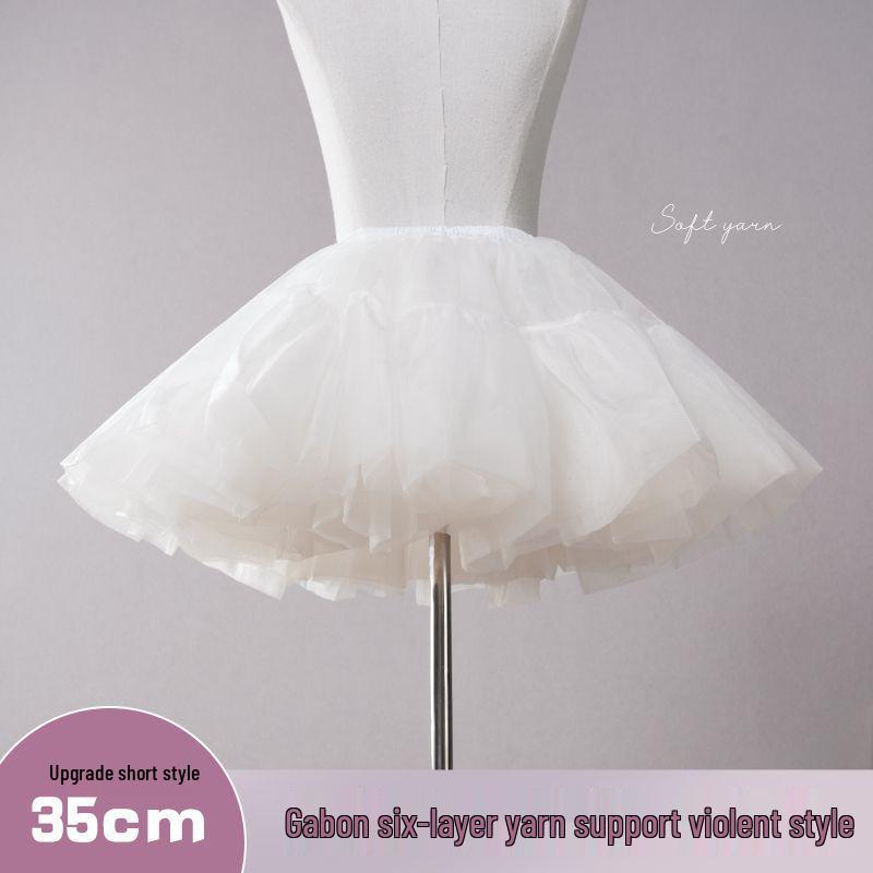 Повседневный мини-подъюбник из мягкого тюля в стиле Лолита – 35 см, без косточек, поддержка для косплея