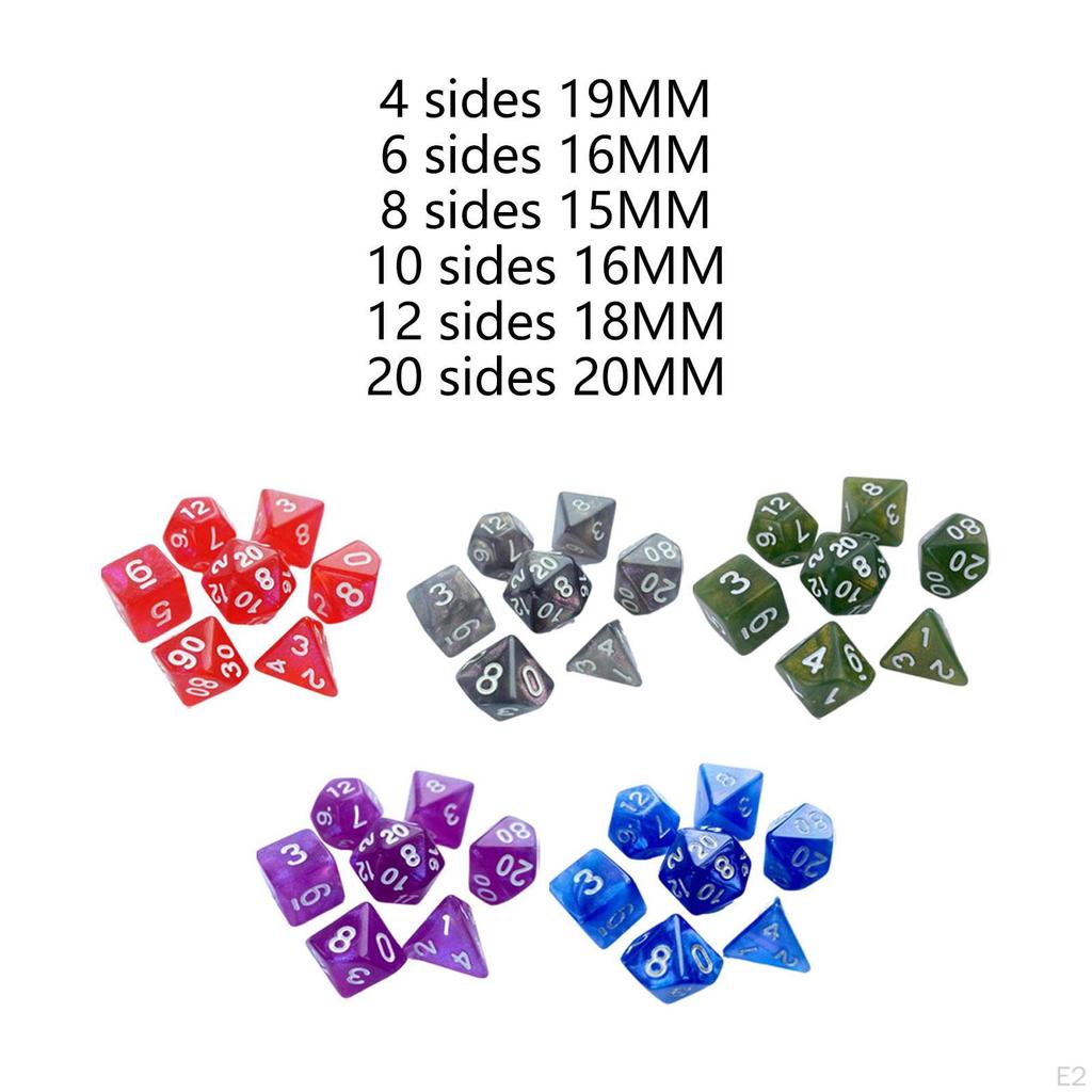 Набор из 35 многогранных игральных костей, многогранные игровые D20 D12 D10 D8 D6 D4 для вечеринок