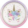 Бумажные одноразовые тарелки для детского душа в виде единорога (Пакет из 8)