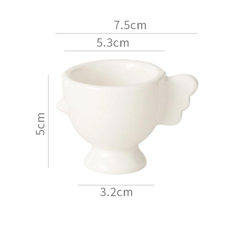 Egg Cup Heightened Base Solid Color Non-Slip Handle Good Grip Makeup Sponge Holder Mini Breakfast Ceramic Egg Holder Dining Room