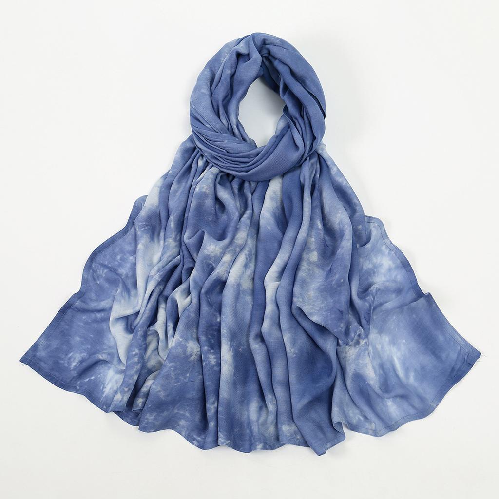 Tie-dye Rayon Cotton Hijab Scarf Woman Muslim Hijabs Shawls Ladies Fashion Wraps Ethnic Islam Turban Female Headscarf Scarves