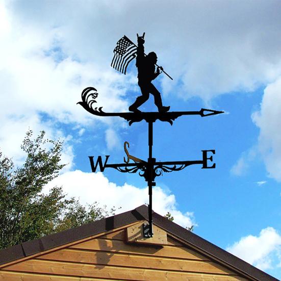 Металлический флюгер Ретро Петух Собака Птица Флюгер Черный Животный Флюгер Индикатор Направления Ветра для Крыши Уличный Фермерский Двор Сад Беседка Декор