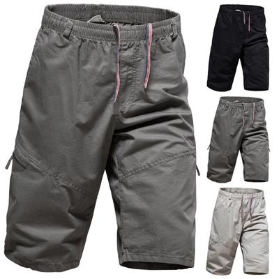 Мужские летние укороченные шорты из тонкого хлопка, устойчивые к истиранию, свободная рабочая одежда, большие брюки, пляжные шорты