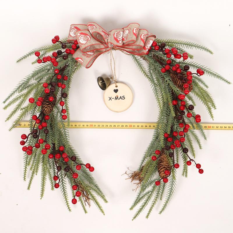 Horseshoe Christmas Wreath with Berries & Bells