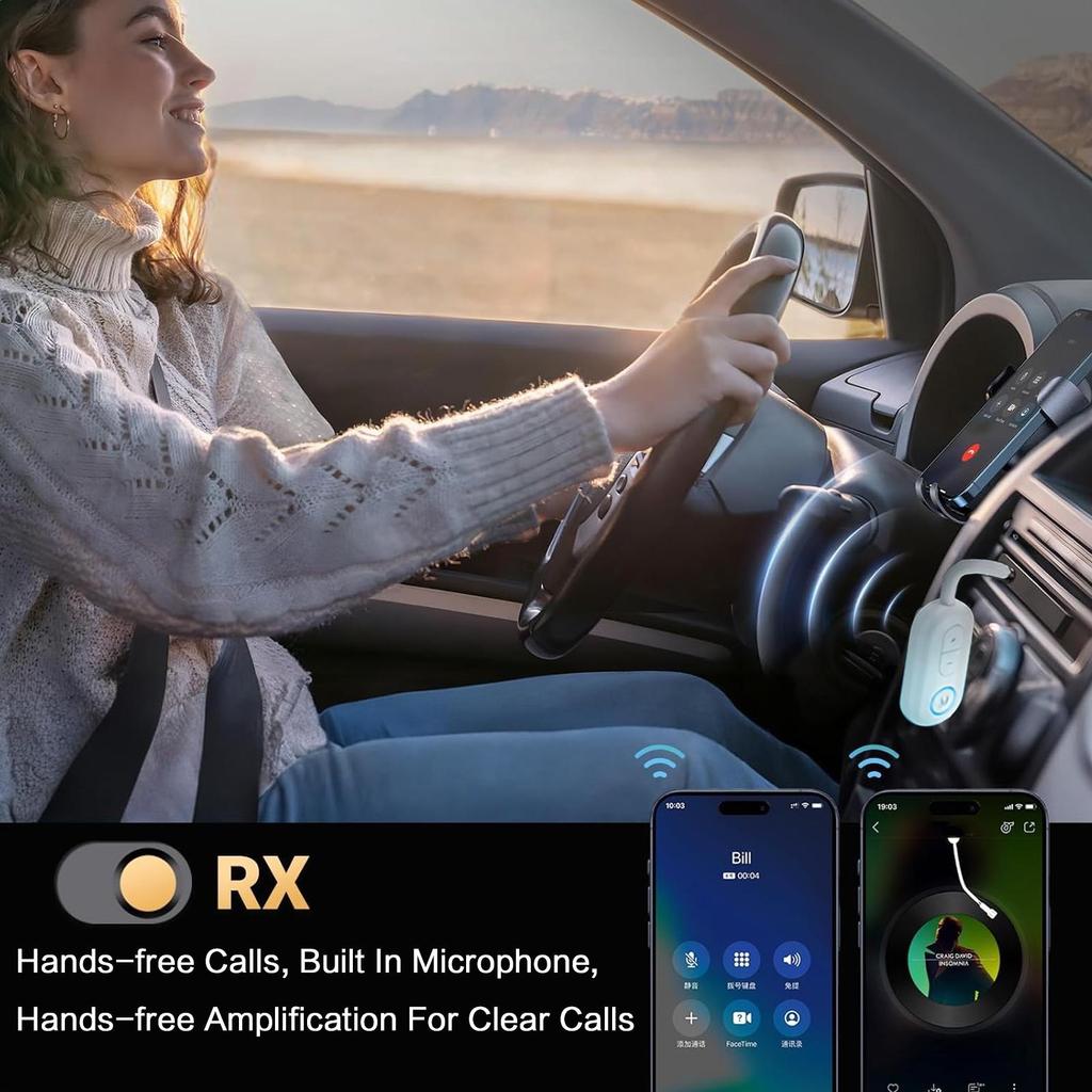 Беспроводной аудиоадаптер Bluetooth 5.3 2-в-1 для телевизора, автомобиля, наушников, портативный приемник, высококачественный звук, адаптер для громкой связи