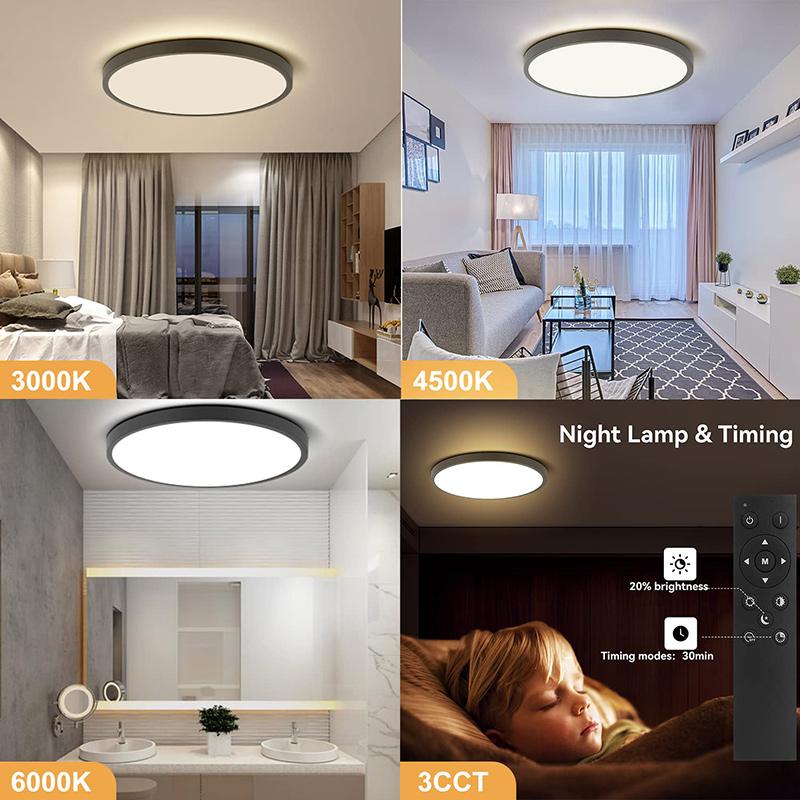 Умный светодиодный потолочный светильник, ультратонкий потолочный светильник с пультом дистанционного управления, затемняющая панель, потолочный светильник для спальни, кухни