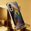Стекло с покрытием в виде пера павлина для телефона, подходит для Samsung Galaxy S26 S25 S24 S23 S22 S20 FE/Ultra/Plus, противоударный