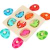 Wooden Dinosaur Baby Montessori Sorting Toys Dinosaur Eggs Matching Game Toddler Puzzles Animal Color Cognition Puzzle Toy Gifts