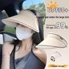 Women's UV Protection Sun Visor Hat with Integrated Face Cover