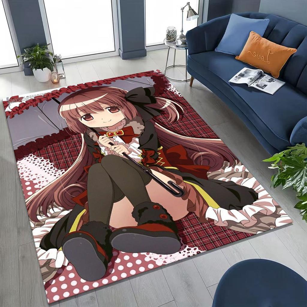 Мультяшный ковер Puella Magi Madoka Magica для девочки, аниме, для спальни, гостиной, дивана, домашний коврик, декор, большой детский нескользящий коврик для пола