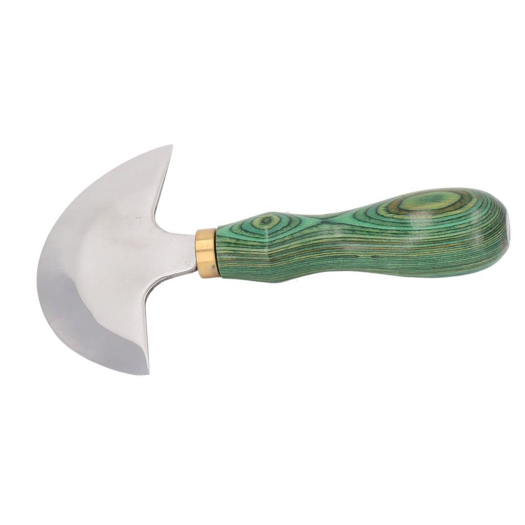 Round Head Knife Stainless Steel High Sharpness Wooden Handle Easy Control Leather Round Knife for Leather Craft DIY