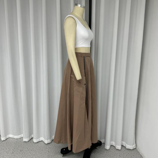 2 шт./компл., женский комплект с верхней юбкой, короткий топ без рукавов с глубоким вырезом и высокой талией, макси-юбка трапециевидной формы с разрезом и поясом, однотонная уличная одежда, укороченная клубная одежда для вечеринок