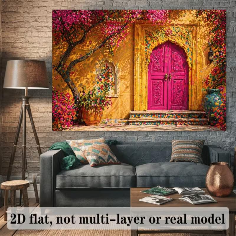 2D Moroccan Floral Door Background for Photoshoot & Wedding Events