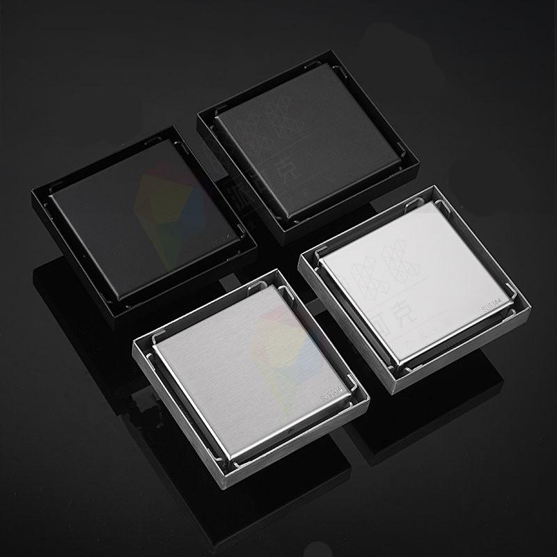 1 шт. 10x10 см. Невидимый боковой слив из нержавеющей стали, скрытый слив для пола, двухцветный матовый слив для пола в ванной комнате