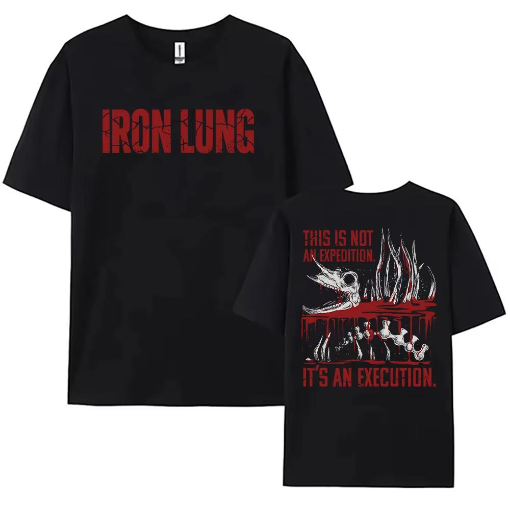 Iron Lung Horror Film Graphic T‑shirt Unisex Vintage Washed Cotton Short Sleeve Harajuku Summer Casual Streetwear Tops Unisex