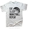 Funny Oversized T-shirt Eat Sleep Basketball Repeat Mens Clothing Streetwear Cotton Tshirt Birthday Gifts Summer Fitness T Shirt