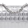 Tory Burch Fleming Metallic Quilted Multi-Functional Leather Tote Shoulder Crossbody Bag Women Bags Silver 155938-040