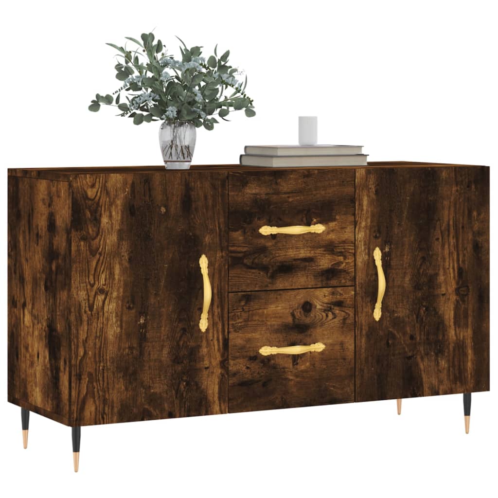 Vidaxl Komoda, Przydymiony Dąb, 100X36X60 Cm, Materiał Drewnopochodny