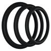 Set of 3 Black Gasket Cockrings - RockSolid by Doc Johnson - Flexible Cockrings