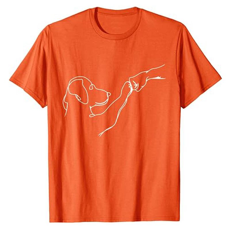 Собака и Люди Кулак Рука Собака Человек Дружба Удар Лапа Собаки Футболка Любитель Животных Комиксы Графическая Футболка Топы Смешные Подарки Маме Папе