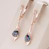 Drop Shape Colorful Zircon Long Pendant Earrings Women Vintage Personality Jewelry