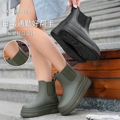 Новые короткие резиновые сапоги женские японские интернет-знаменитости модная одежда дождевая обувь женская взрослая водонепроницаемая обувь