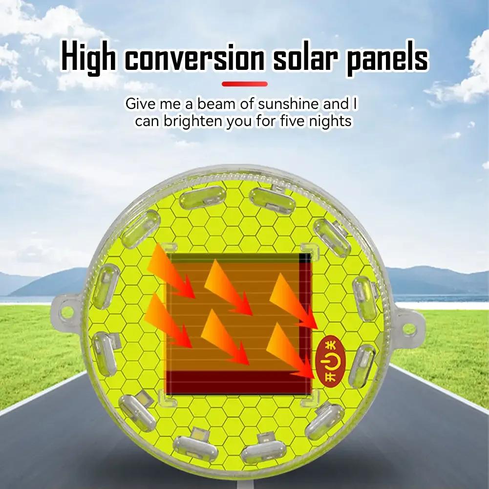 Solar Power Mortorcycle Signal Lamp LED Warning Light Night Ride Tail Strobe Light with Reflective Sticker for Electric Vehicle