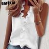Women's Fashion Casual Solid Color Print Sleeveless V Neck Blouses & Shirts