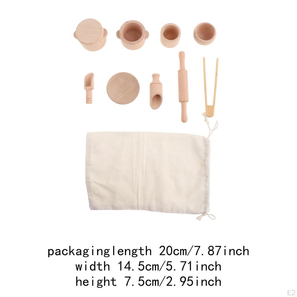 Сенсорный ящик для инструментов с сумкой для ролевых игр, двигательных навыков, ролевых игр, игрушечных деревянных чайных наборов для вечеринки