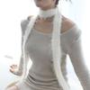 Boutique Spring New Solid Color Imitation Mink Sexy Knitted Scarf Fashionable Decoration Fashionable Versatile