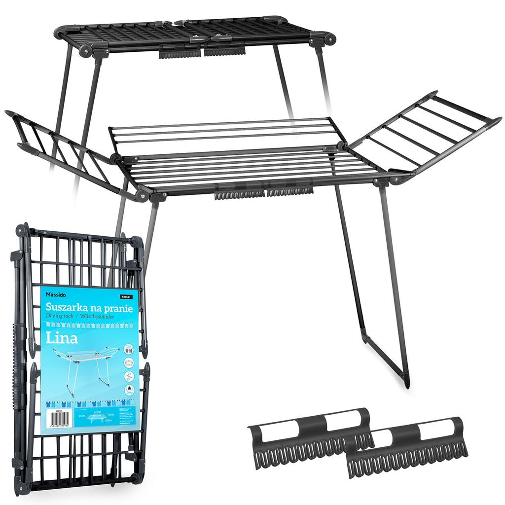 Lina 22 M Black Standing Foldable Laundry Dryer