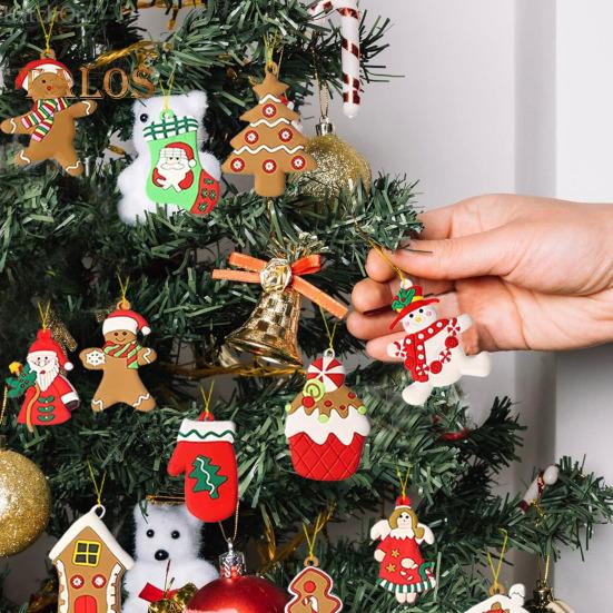 12 шт. Рождественские пряничные человечки, украшения для рождественской елки, подвесные украшения в виде пряничной куклы для праздничного декора дома