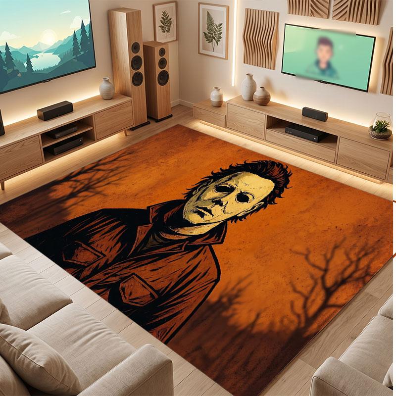 Halloween Michael Myers Rug Soft Thick Non Slip Floor Carpet for Bedroom Living Room Home Decor