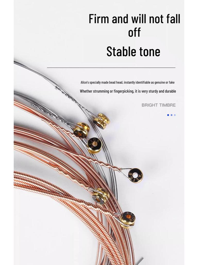 Комплект струн для акустической фолк-гитары Alice, покрытые фосфорной бронзой (6 строк)