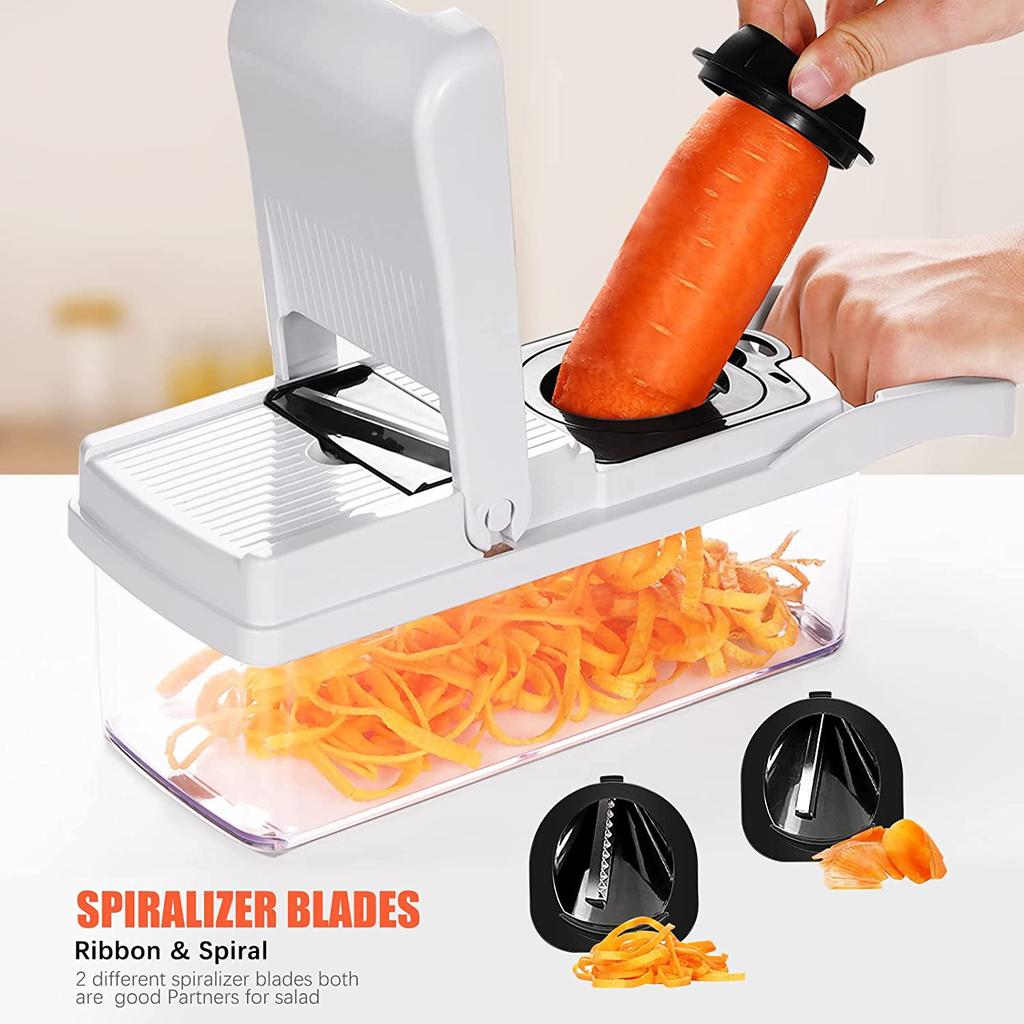 15 In 1 Deluxe Veggie Chopper Onion Chopper, Multifunctional Mandoline Slicer with Container, Egetable Cutter Dicer