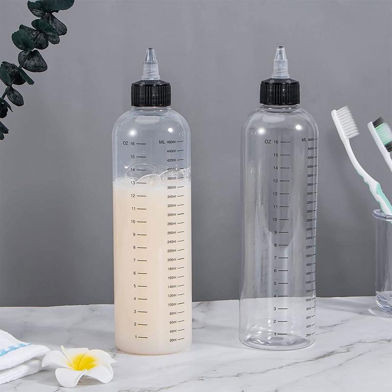 500 мл пустая пластиковая многоразовая бутылка для краски для волос / градуированная шкала дозатор жидкости с закручивающейся крышкой контейнер для пигмента для татуировки