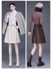High-Waisted A-Line Leather Skirt for Women, Autumn/Winter, Pleated Lambskin Midi Skirt, Age-Defying & Classic Design