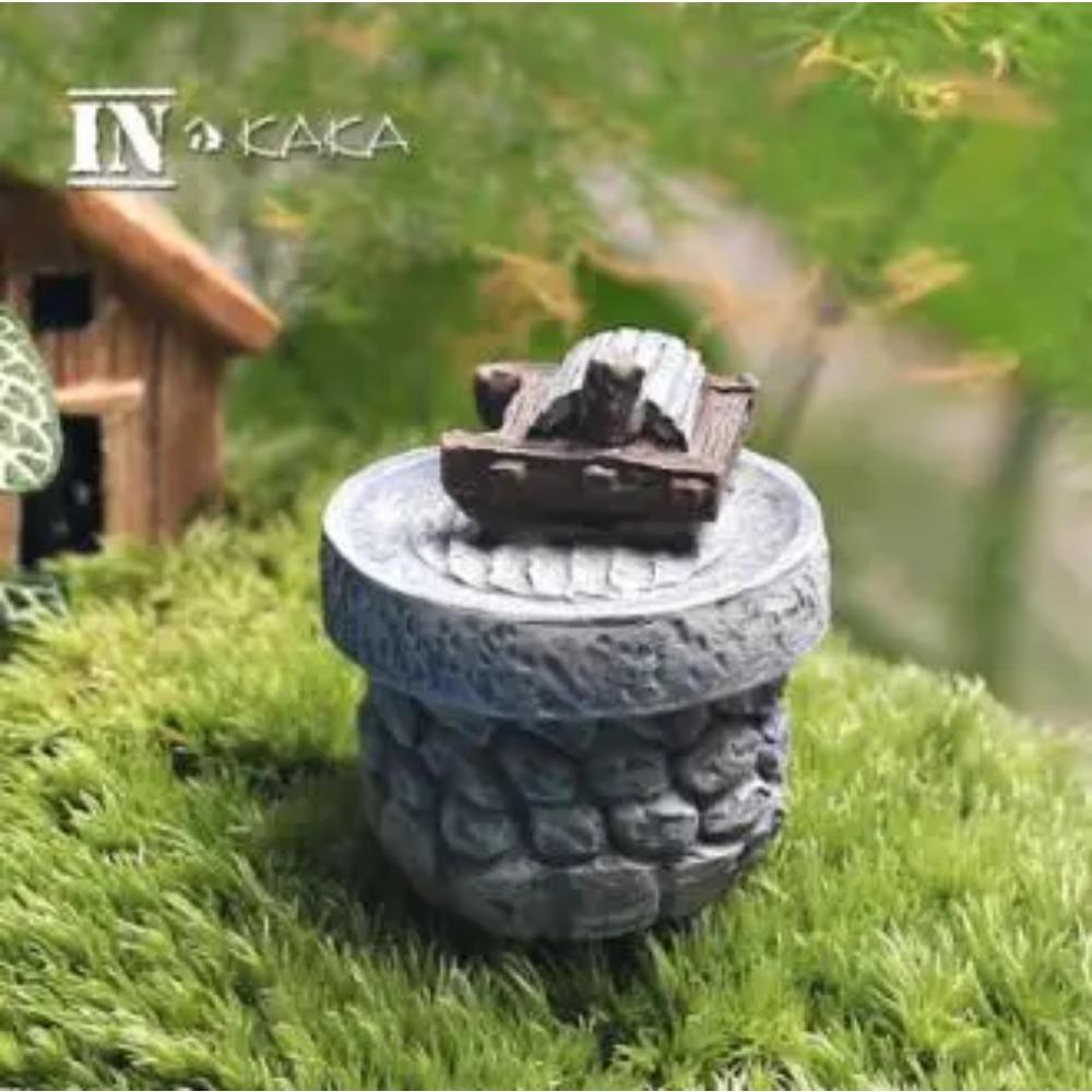 Vintage Decorative Figurines Mini House Water Fountains Flowerpot Fairy Garden Miniatures/Terrarium Pet Home Decor Ornaments DIY