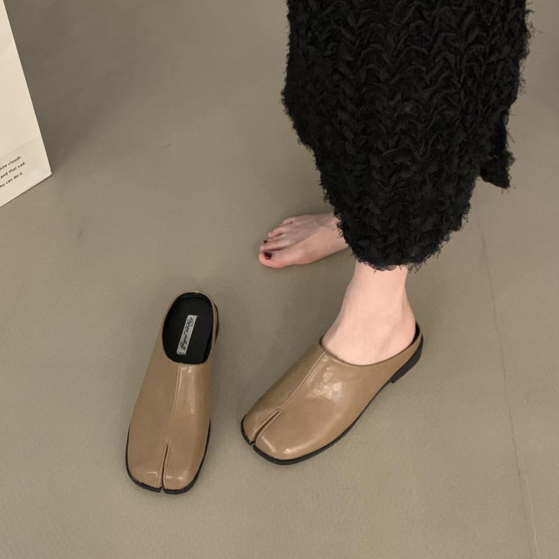 Мода Bailamos Женские тапочки с раздельным пальцем, круглым носком, неглубокие, ленивые лодочки, мюли с ремешком на пятке, обувь таби ниндзя, слипоны, мягкие лоферы, женские