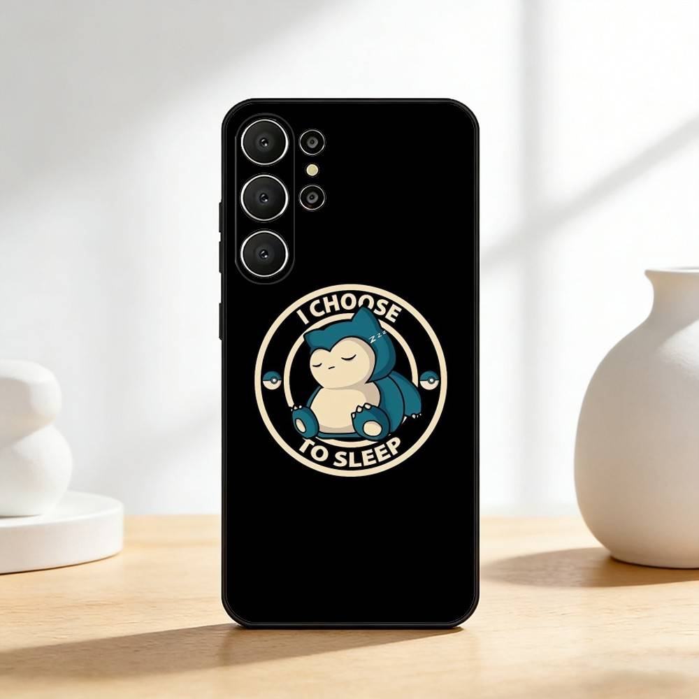 Cute S-Snorlax-x Sleep Phone Case For Samsung S26,S25,S24,S21,S22,S23,S30,Ultra,S20,FE,Lite,10,9,Black Cover