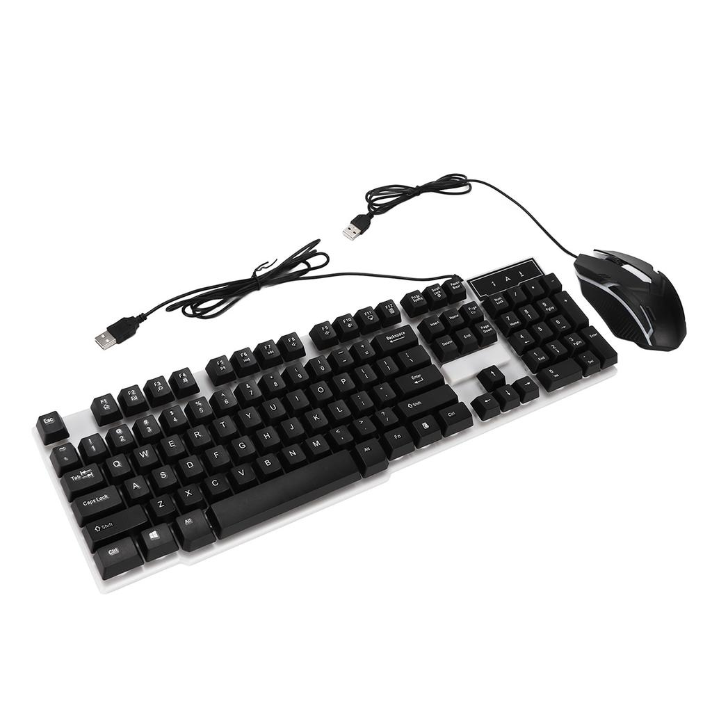 Комплект клавиатуры и мыши на 104 клавиши, подсветка, USB, разноцветный, эргономичный, стабильный, с подсветкой