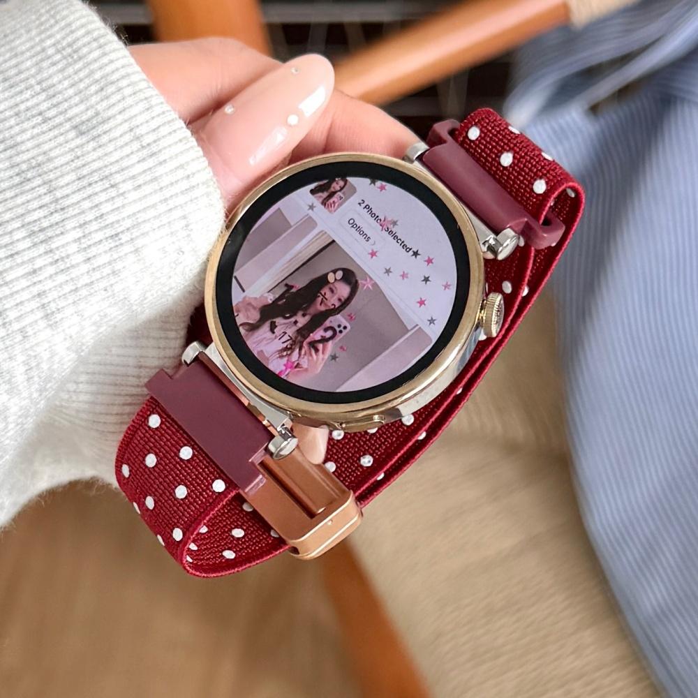 18/20/22mm Universal Polka Dot Knitted Magnetic Buckle Watch Strap Fits Huawei Xiaomi Samsung Garmin