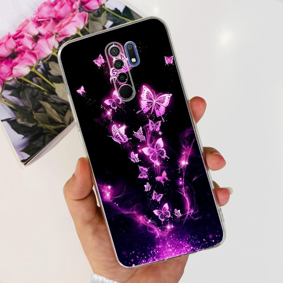 New For Xiaomi Redmi 9 Case Cute Cat Luxury Flower TPU Soft Silicone Clear Cover For Xiaomi Redmi 9 9A 9a 6.53"Bumper Phone Case